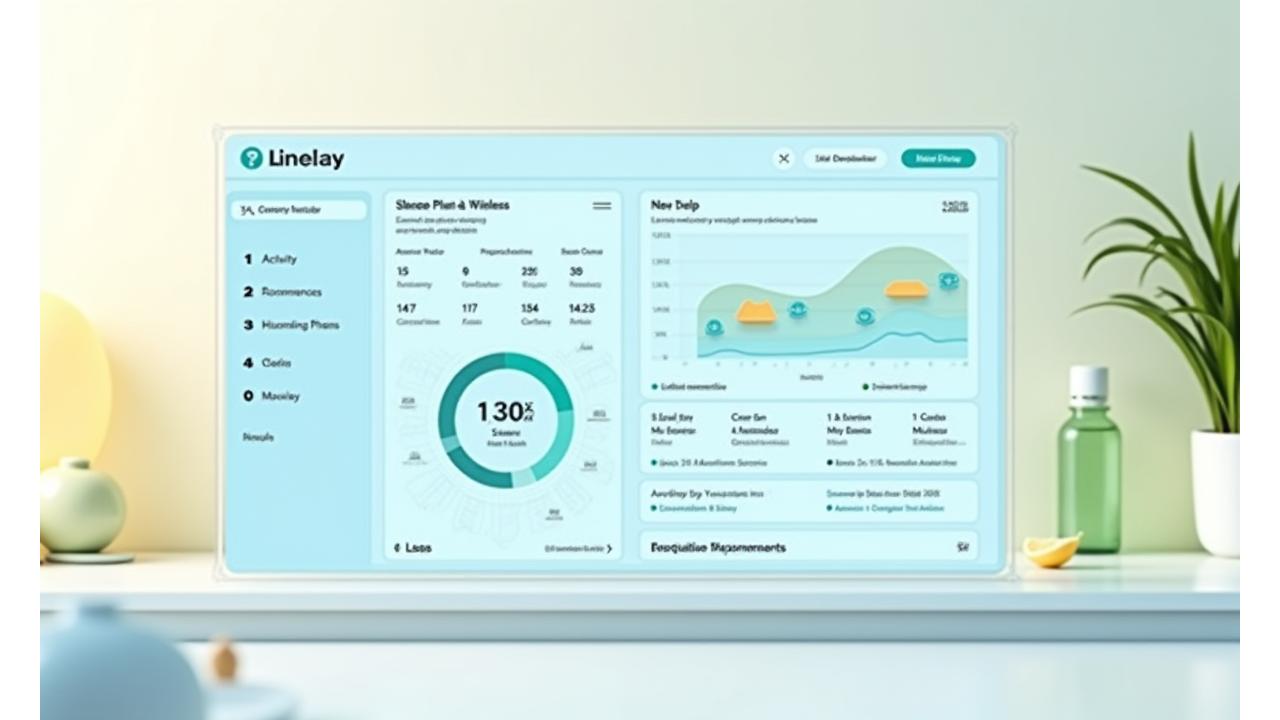 Representación visual de un panel de personalización de bienestar, mostrando datos y recomendaciones adaptadas para un estilo de vida saludable en Valencia.
