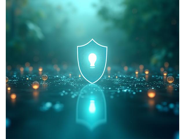 Representación de datos seguros con un escudo y engranajes, simbolizando la privacidad y el control del usuario.