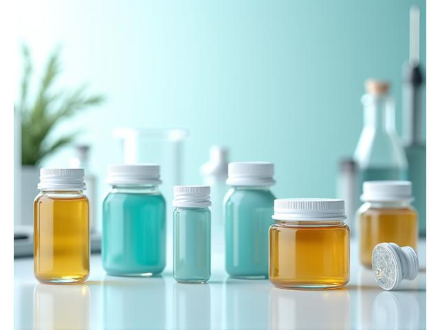 Variedad de frascos de suplementos vitamínicos y minerales con fondo científico, enfoque en la pureza